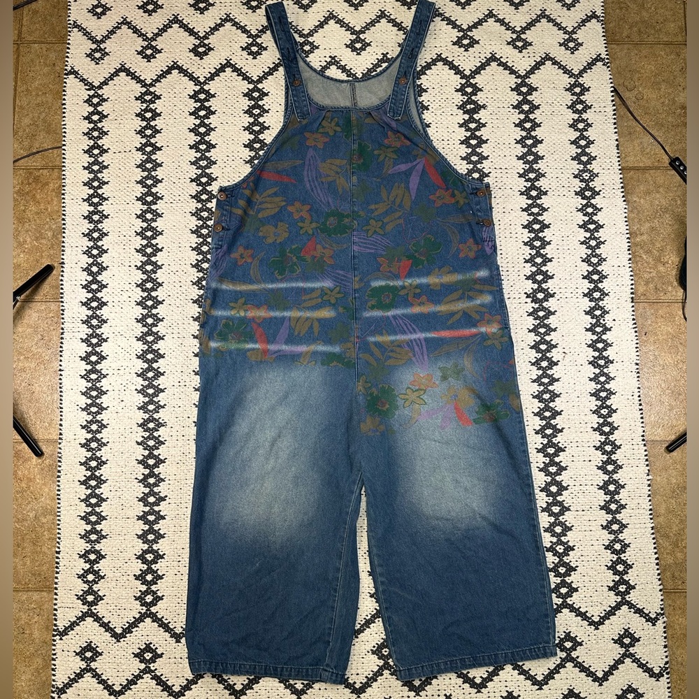 Vintage style crazy cute unique painted overalls